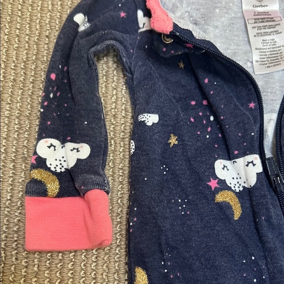 GERBER One Piece Pajama - Navy and Pink - Picture 4 of 7